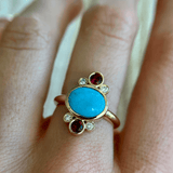 Turquoise & Ruby Relic Ring - Marrow Fine