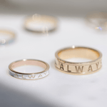 "Always" Gold Memory Ring - White Enamel - Marrow Fine