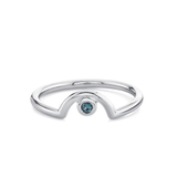 Marrow Fine Jewelry Blue Sapphire September Birthstone Arch Stacking Ring [White Gold]