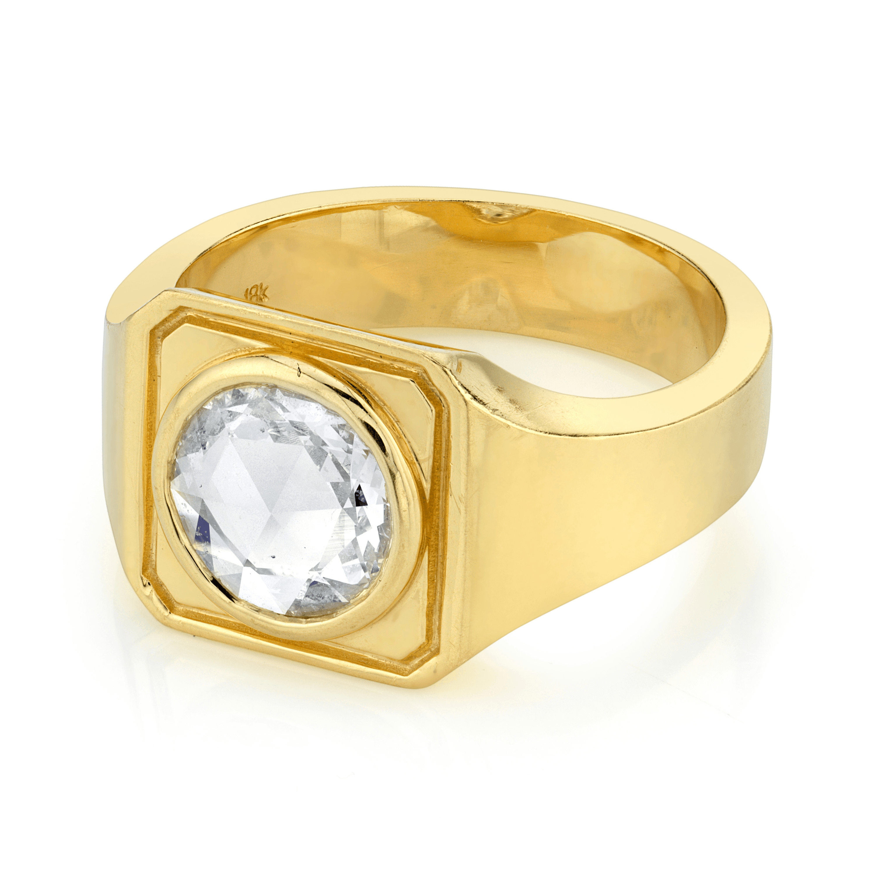 Marrow Fine Jewelry Rose Cut Diamond Signet Band [Yellow Gold]