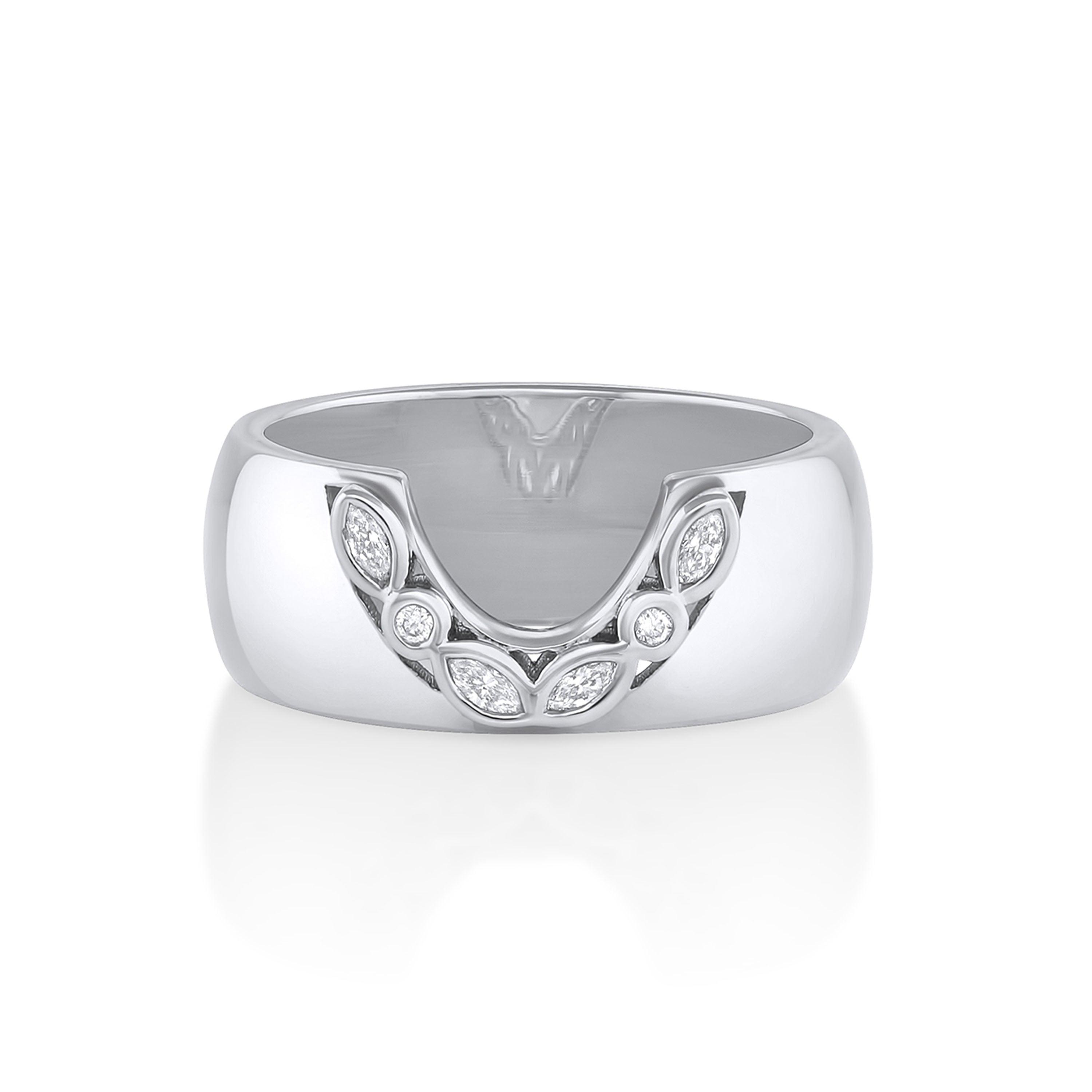 Marrow Fine Jewelry White Diamond Mixed Shape Selene Cigar Band [White Gold]