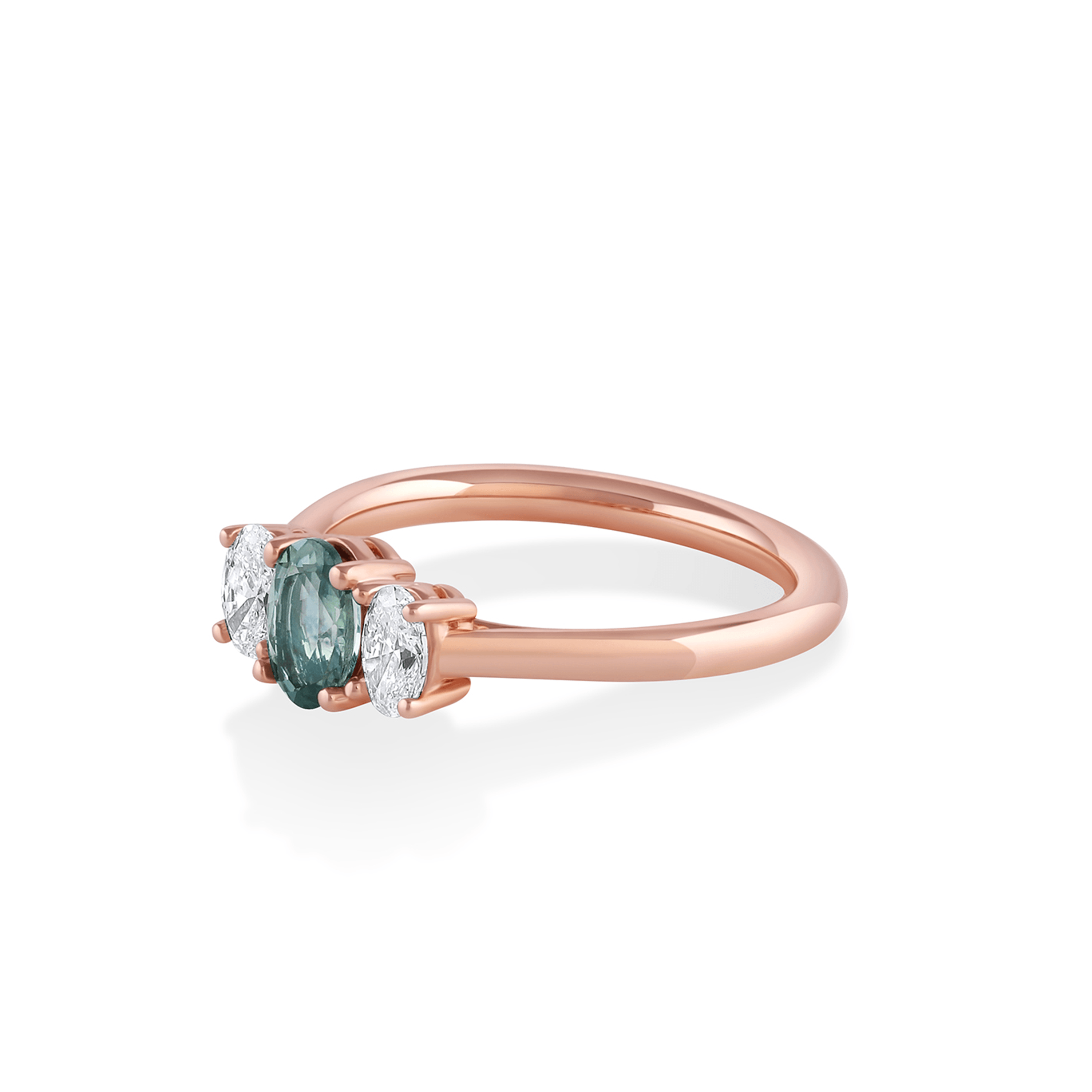 Marrow Fine Jewelry Montana Sapphire Three Stone Ring [Rose Gold]