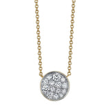 Marrow Fine Jewelry White Diamond Full Moon Phase Circle Pendant With Solid Gold Chain [Yellow Gold]