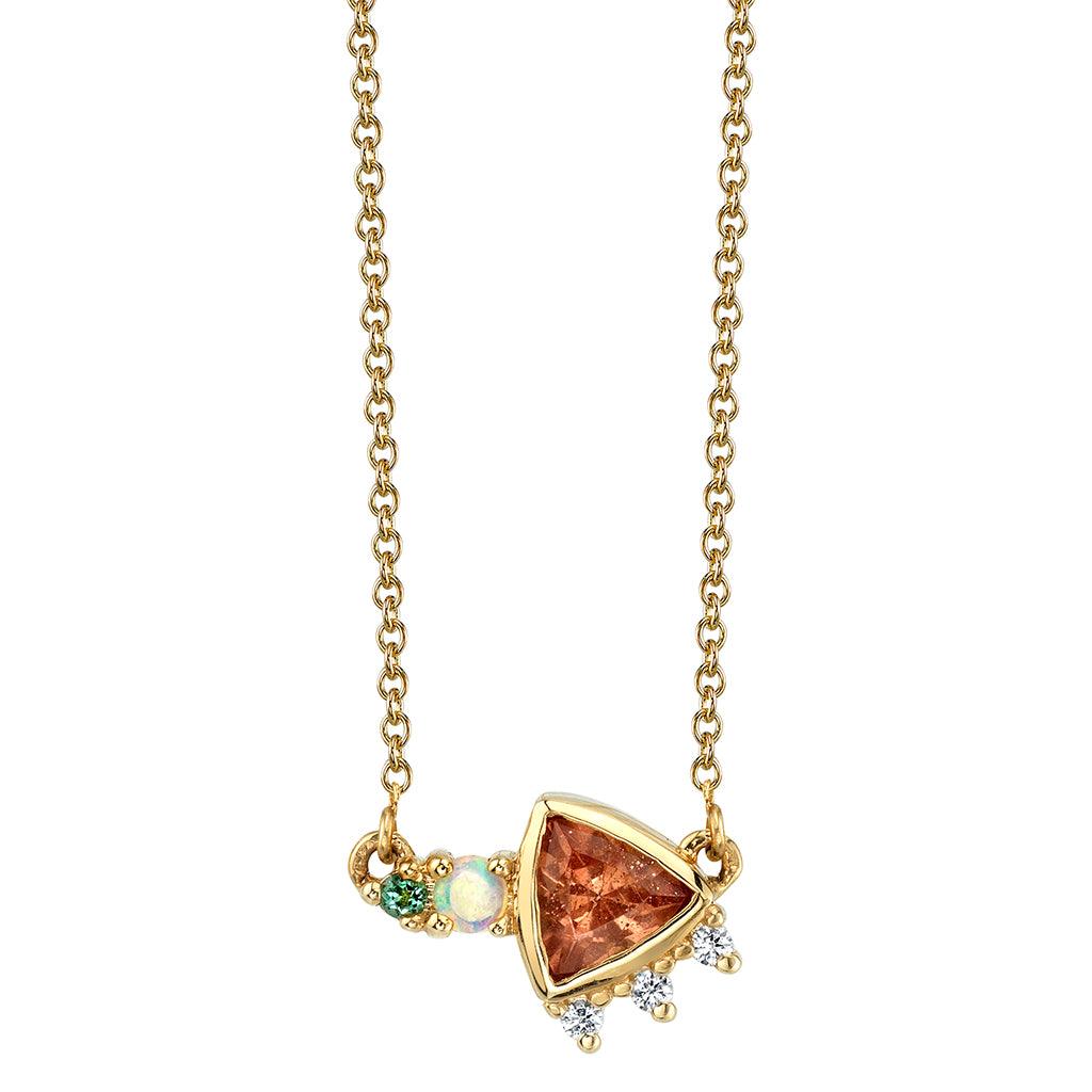 Marrow Fine Jewelry Sunstone Trillion Necklace [Yellow Gold]