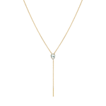 Marrow Fine Jewelry Moonstone Stillwater Lariat Solid Gold Chain Necklace [Yellow Gold]