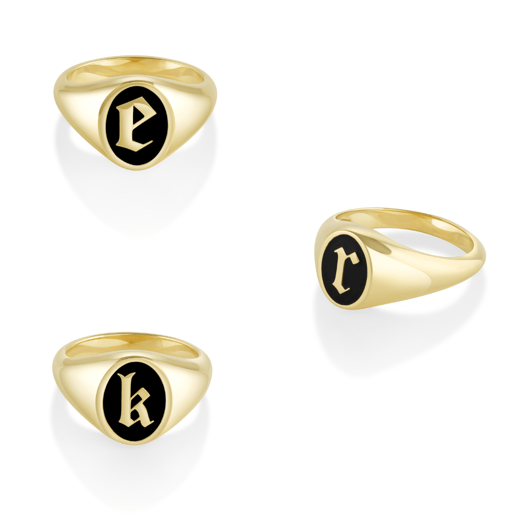 Initial Enamel Signet Ring - Marrow Fine