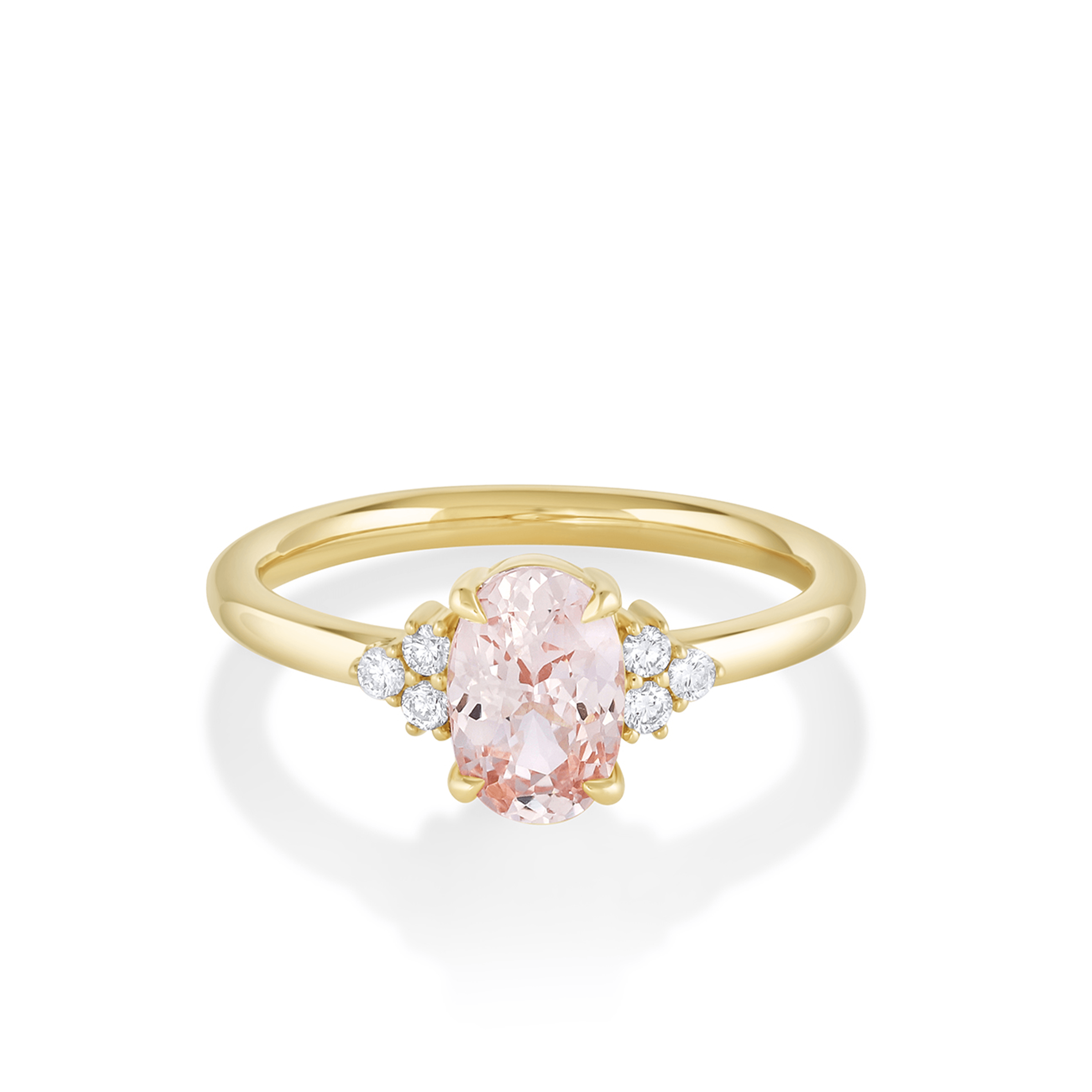 Marrow Fine Jewelry Peach Sapphire White Diamond Cluster Ring [Yellow Gold]