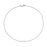 Marrow Fine Jewelry Dainty Solid Golf Chain Pearl Anklet [White Gold]