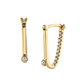 Marrow Fine Jewelry Pearl And Diamond Pave Arch Hoop Earrings [Yellow Gold]