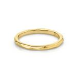 Marrow Fine Jewelry Hand-Carved Geometric Accent Everyday Gold Stacking Band [Yellow Gold]