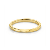 Marrow Fine Jewelry Hand-Carved Geometric Accent Everyday Gold Stacking Band [Yellow Gold]