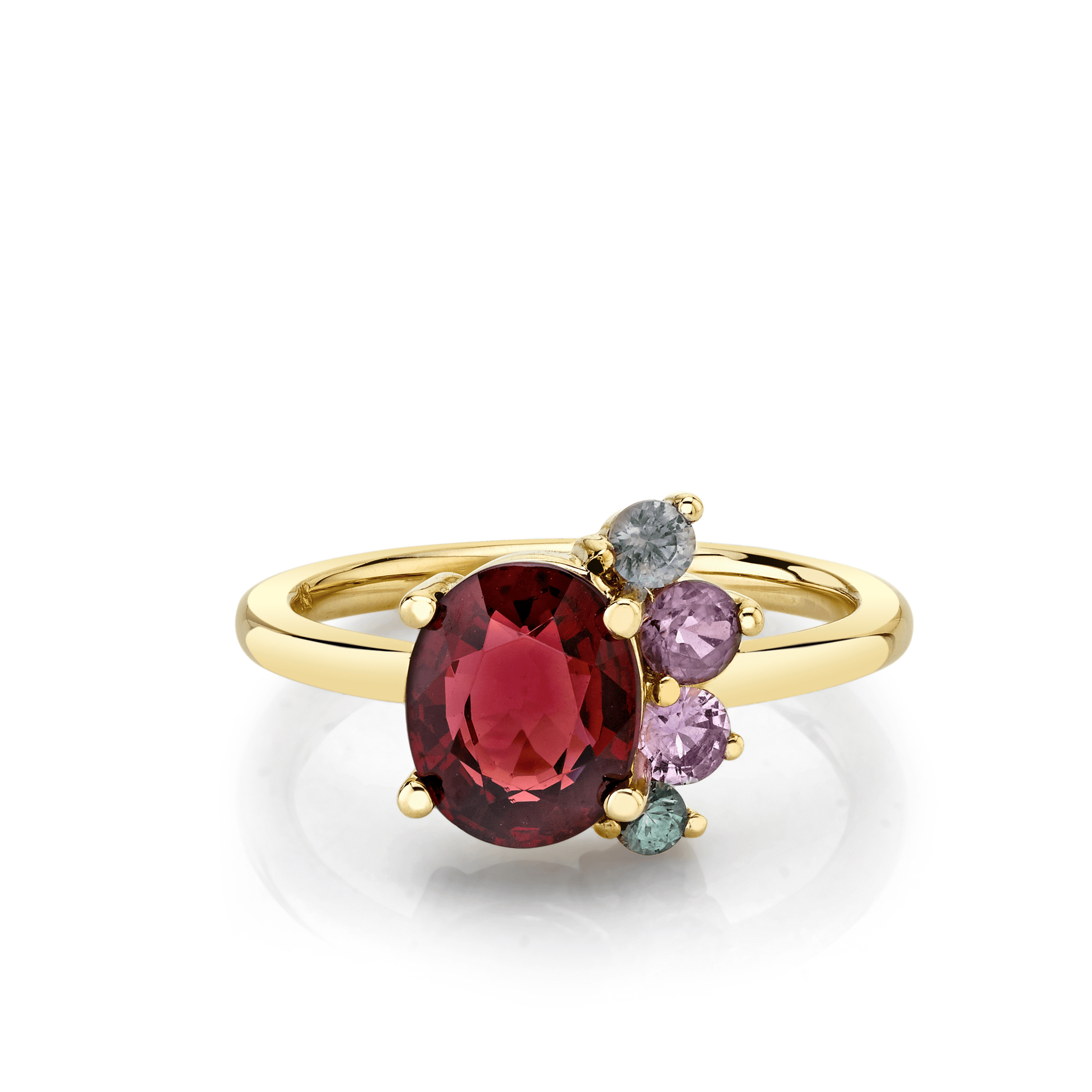 Marrow Fine Jewelry Garnet Sapphire Spray Ring [Yellow Gold]