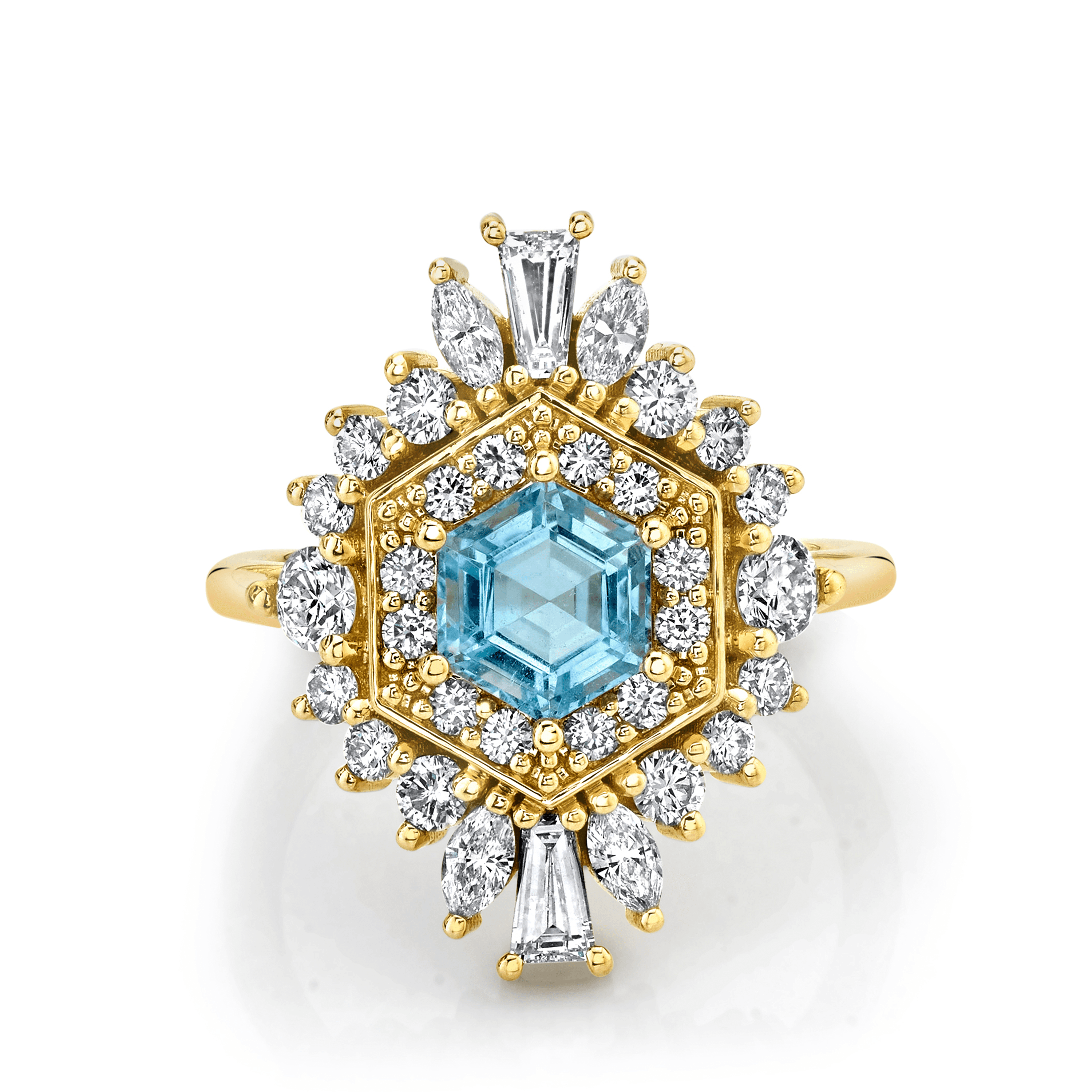 Marrow Fine Jewelry Aquamarine Art Deco Stella Ring [Yellow Gold]