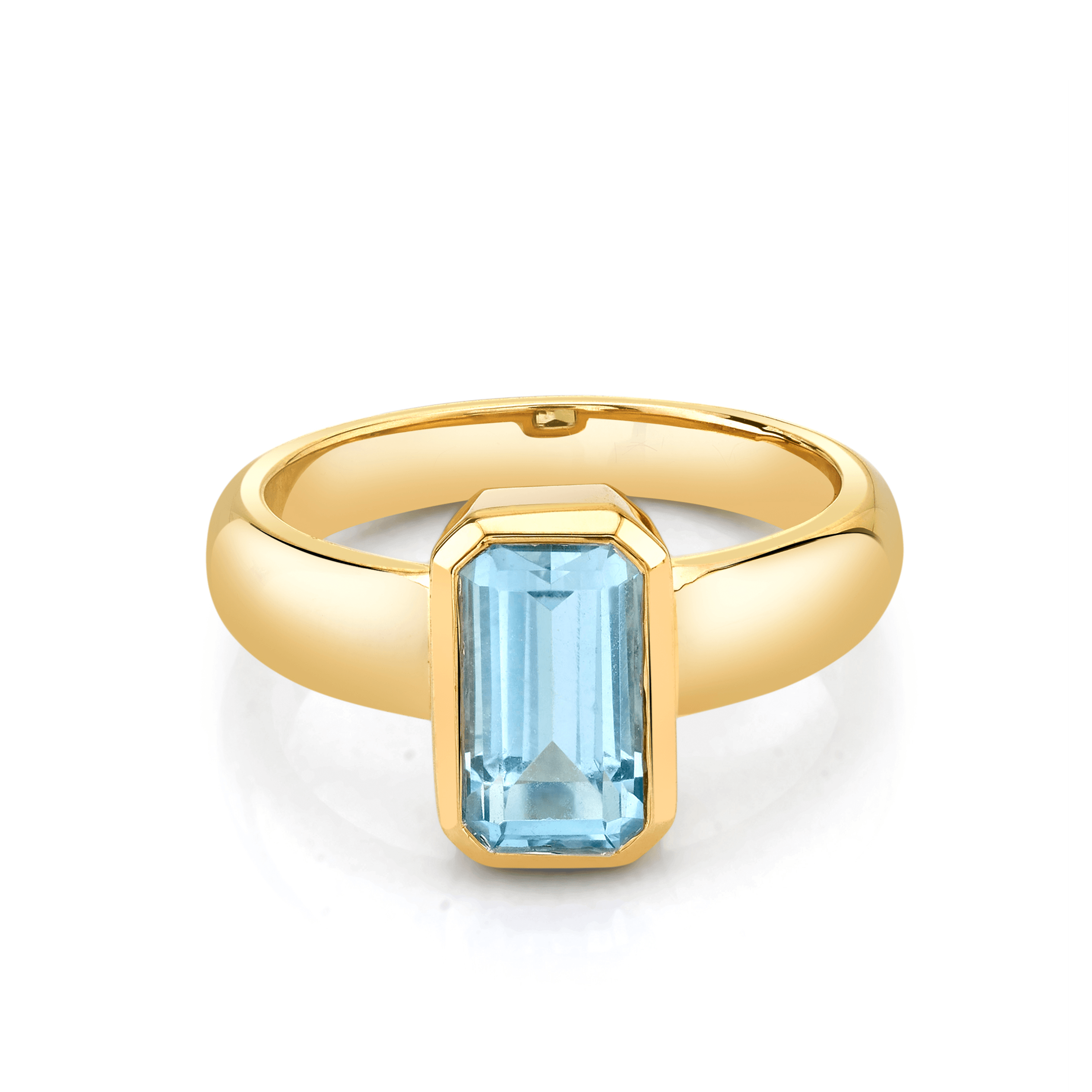 Marrow Fine Jewelry Aquamarine Bezel Ring [Yellow Gold]