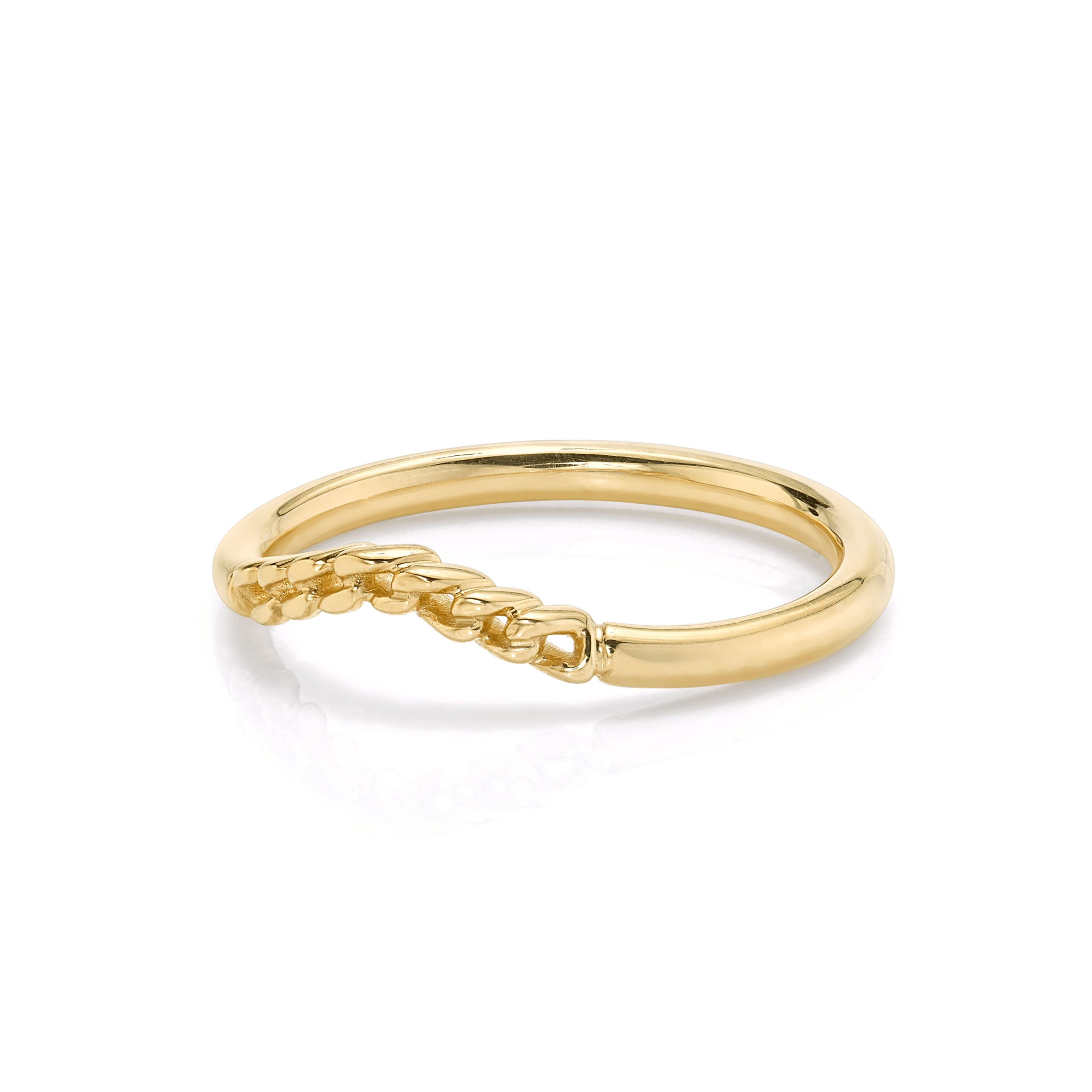 Marrow Fine Jewelry Dainty Chain Wave Ring [Yellow Gold]