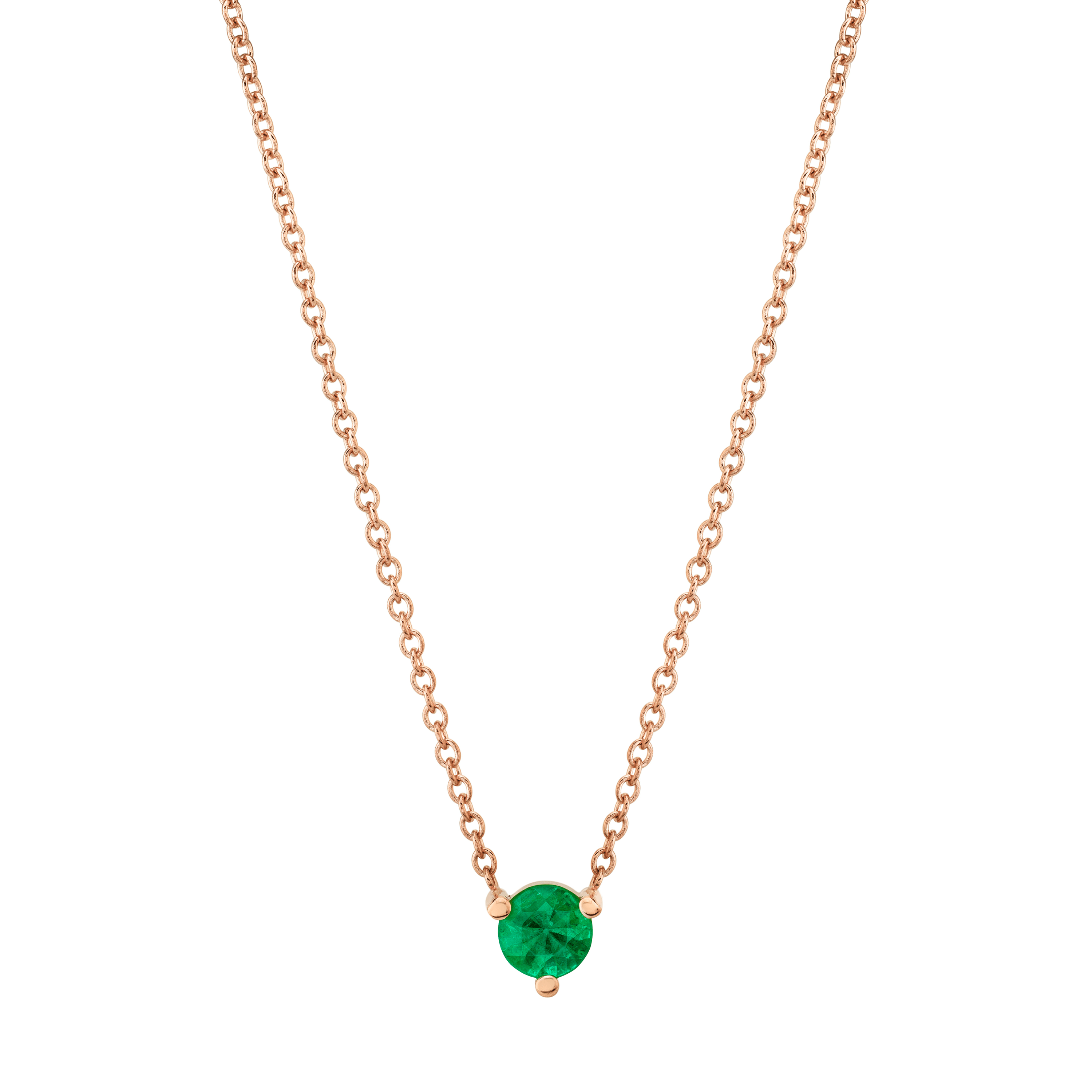 Marrow Fine Jewelry Emerald Circle Choker Dainty Chain [Rose Gold]