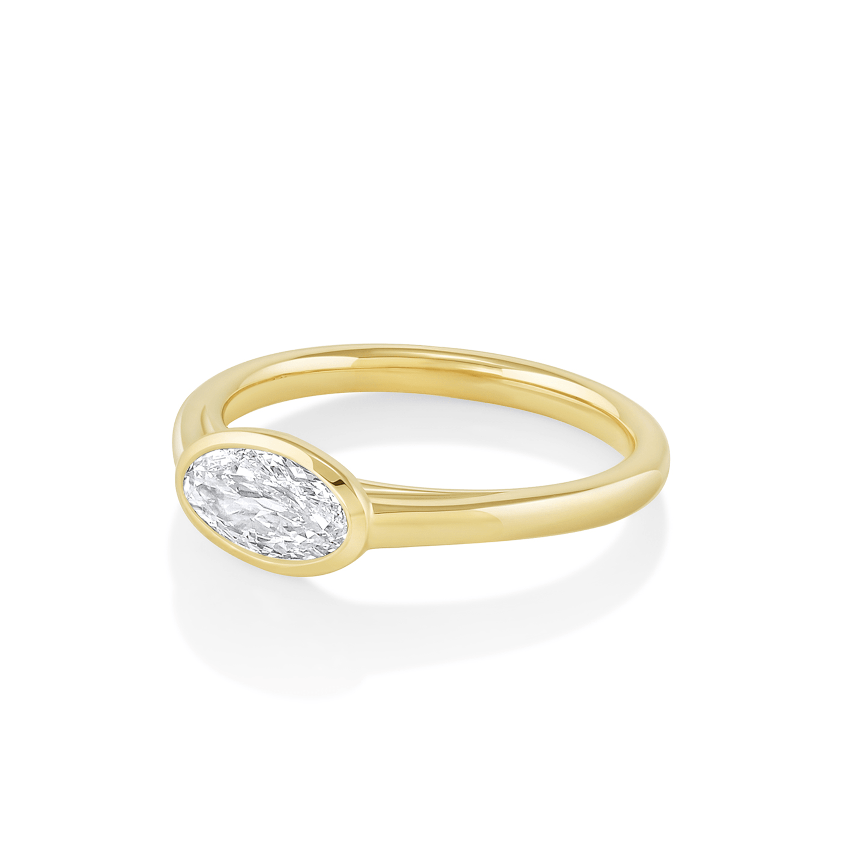 Marrow Fine Jewelry White Diamond Moval Ring [Yellow Gold]