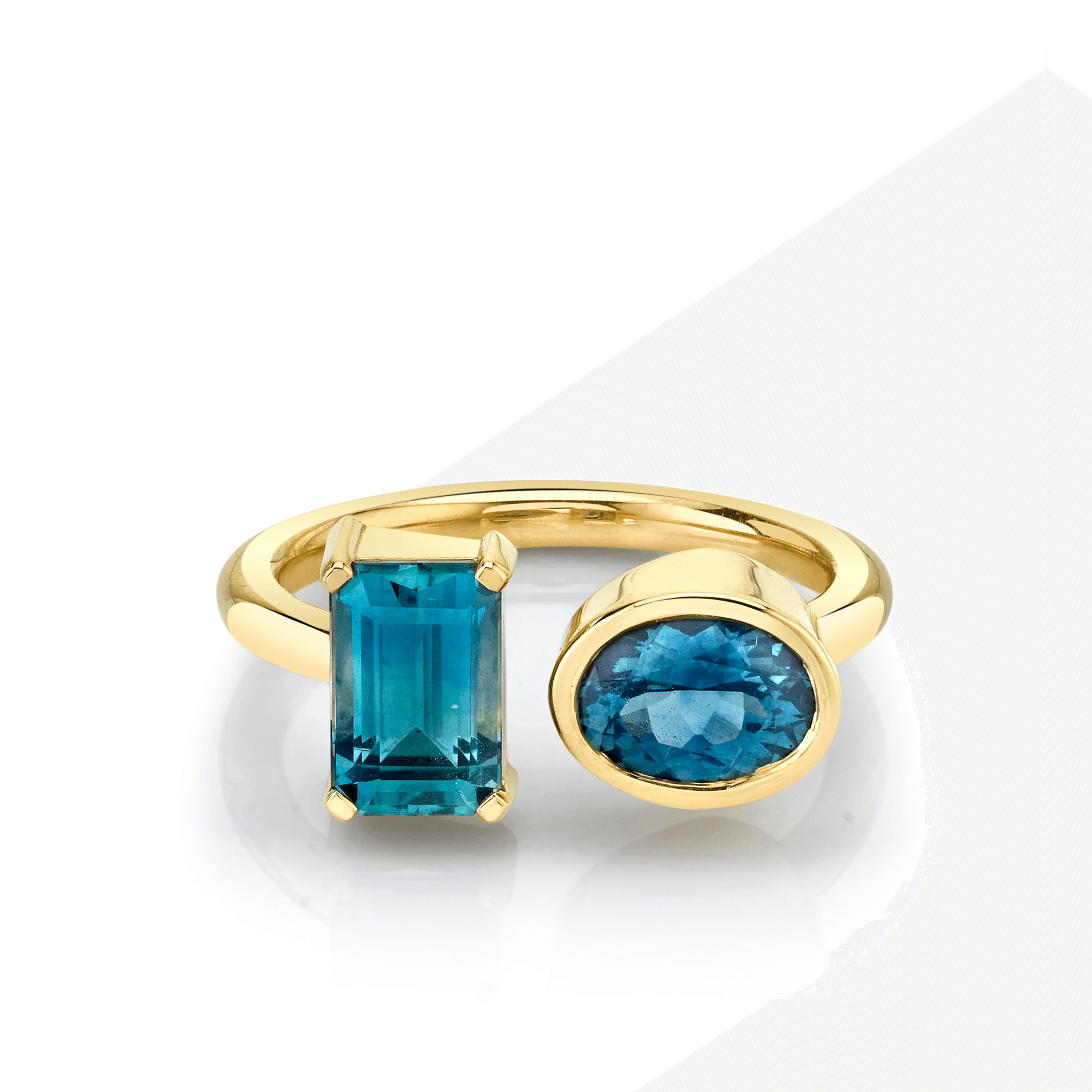 Marrow Fine Jewelry Teal Blue Sapphire Toi et Moi [Yellow Gold]