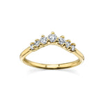 Marrow Fine Jewelry White Diamond Seven Stone Wedding And Stacking Band [Yellow Gold]