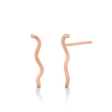 Marrow Fine Jewelry Dainty Squiggle Stud Earrings [Rose Gold]