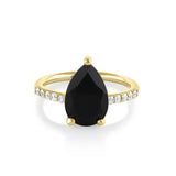 Marrow Fine Jewelry Sweet Melissa Pear Black Onyx Ring [Yellow Gold]