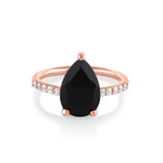 Marrow Fine Jewelry Sweet Melissa Pear Black Onyx Ring [Rose Gold]