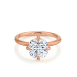 Marrow Fine Jewelry White Diamond Cushion Cut Solitaire Engagement Ring With Claw Prongs [Rose Gold]