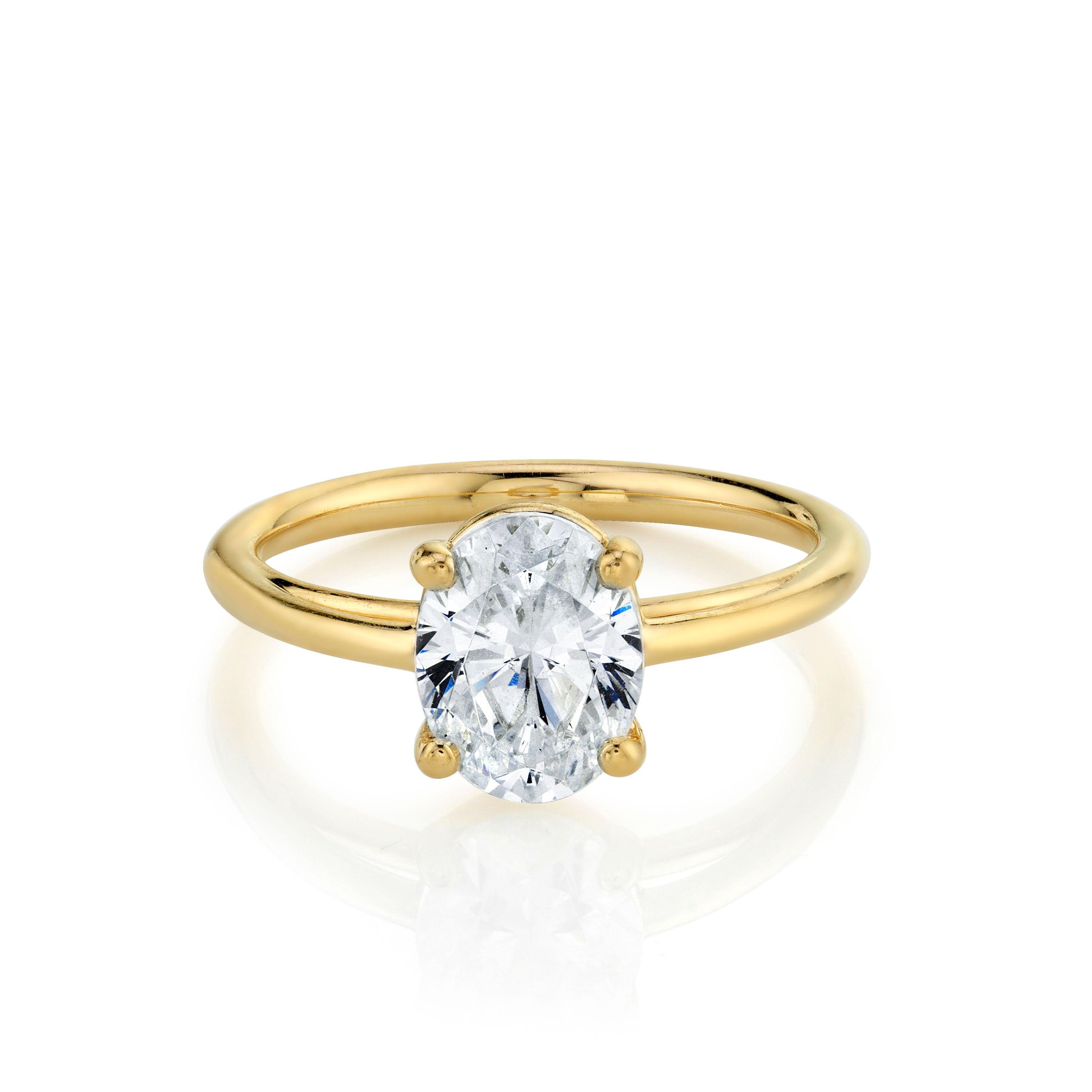 Marrow Fine Jewelry White Diamond Solitaire Oval Ring [Yellow Gold]