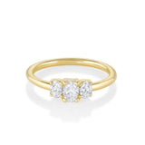 Marrow Fine Jewelry Minuette Collection Michelle Oval Three-Stone White Diamond Engagement Ring [Yellow Gold]