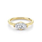 Marrow Fine Jewelry East/west Set White Diamond Marquise Engagement Ring With Tab Prongs [Yellow Gold]