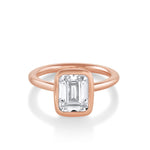 Marrow Fine Jewelry Roxy Bezeled Emerald Cut Engagement Ring [Rose Gold]