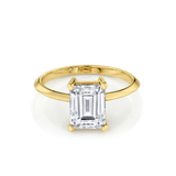 Marrow Fine Jewelry Emerald Cut White Diamond Knife Shank Engagement Ring [Yellow Gold]