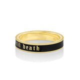 Marrow Fine Jewelry 4mm Til Death Black Enamel Band [Yellow Gold]