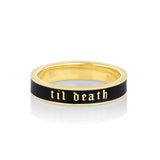 Marrow Fine Jewelry 4mm Til Death Black Enamel Band [Yellow Gold]