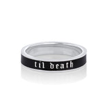 Marrow Fine Jewelry 4mm Til Death Black Enamel Band [White Gold]