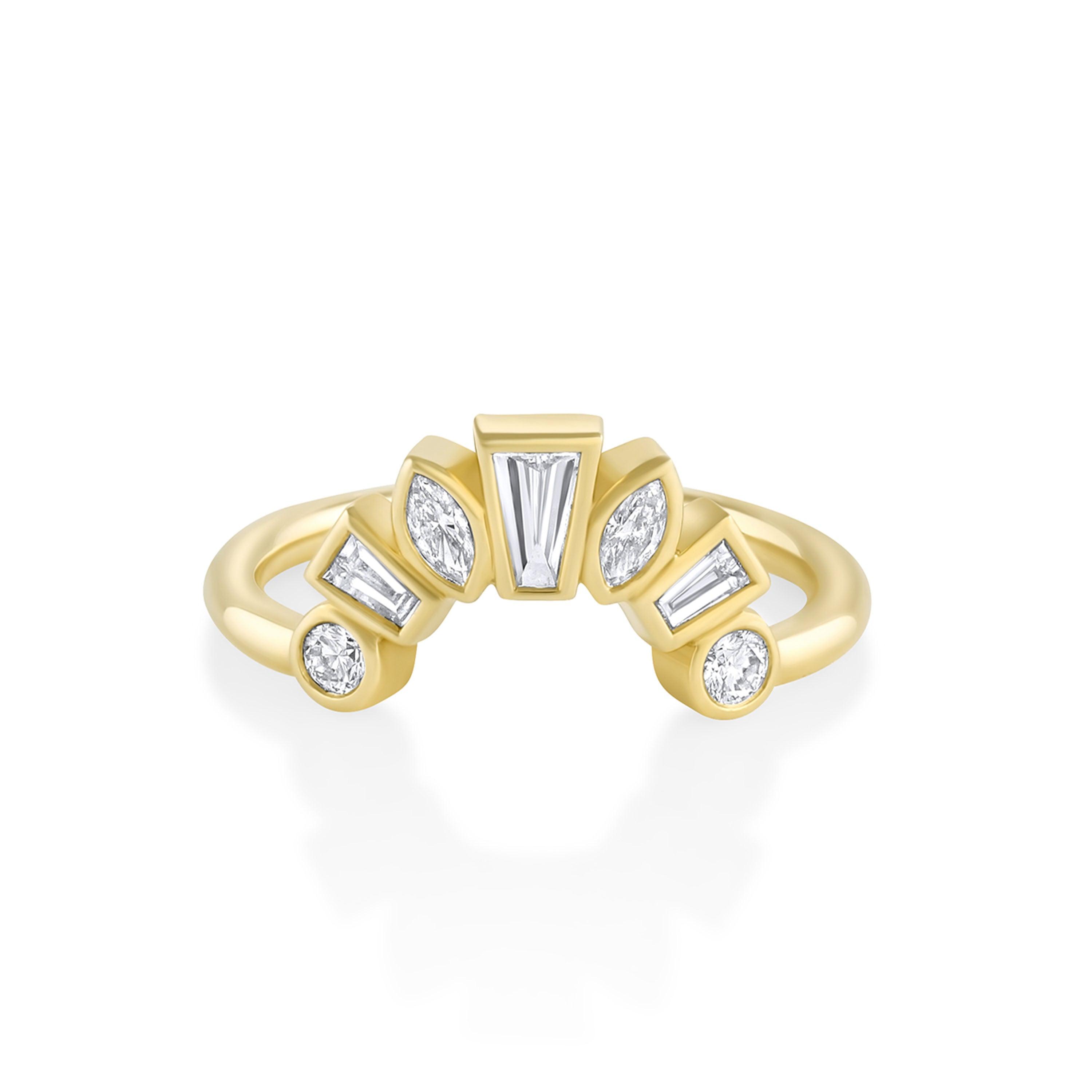 Marrow Fine Jewelry White Diamond Victoria Bezel Ballerina Band [Yellow Gold]