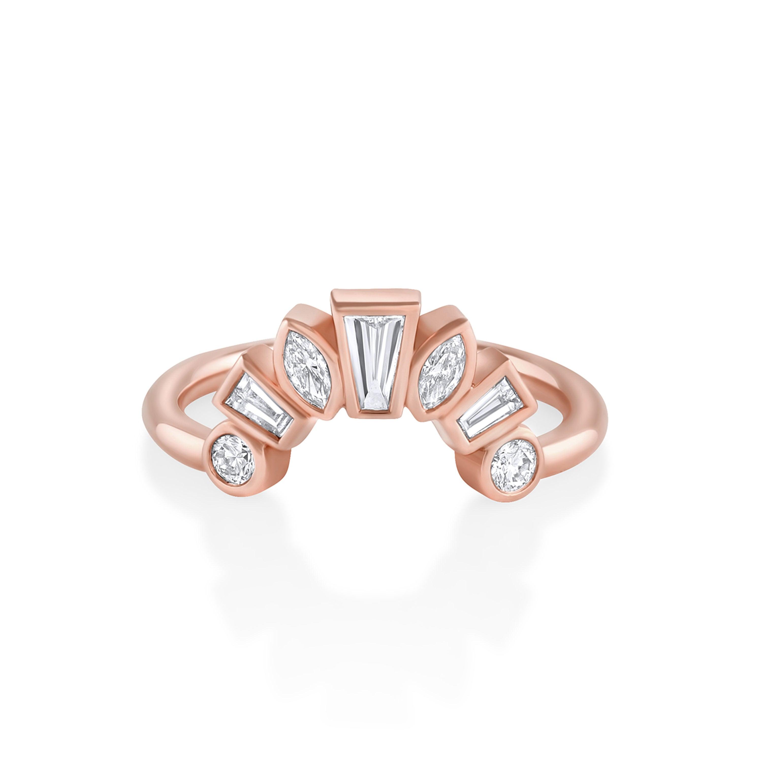 Marrow Fine Jewelry White Diamond Victoria Bezel Ballerina Band [Rose Gold]