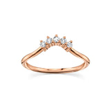 Marrow Fine Jewelry White Diamond Five Stone Dainty Solid Gold Stacking Wedding Band [Rose Gold]