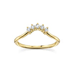 Marrow Fine Jewelry White Diamond Five Stone Dainty Solid Gold Stacking Wedding Band [Yellow Gold]