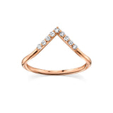 Marrow Fine Jewelry White Diamond Triangle Nesting Stacking And Wedding Ring [Rose Gold]