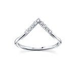 Marrow Fine Jewelry White Diamond Triangle Nesting Stacking And Wedding Ring [White Gold]