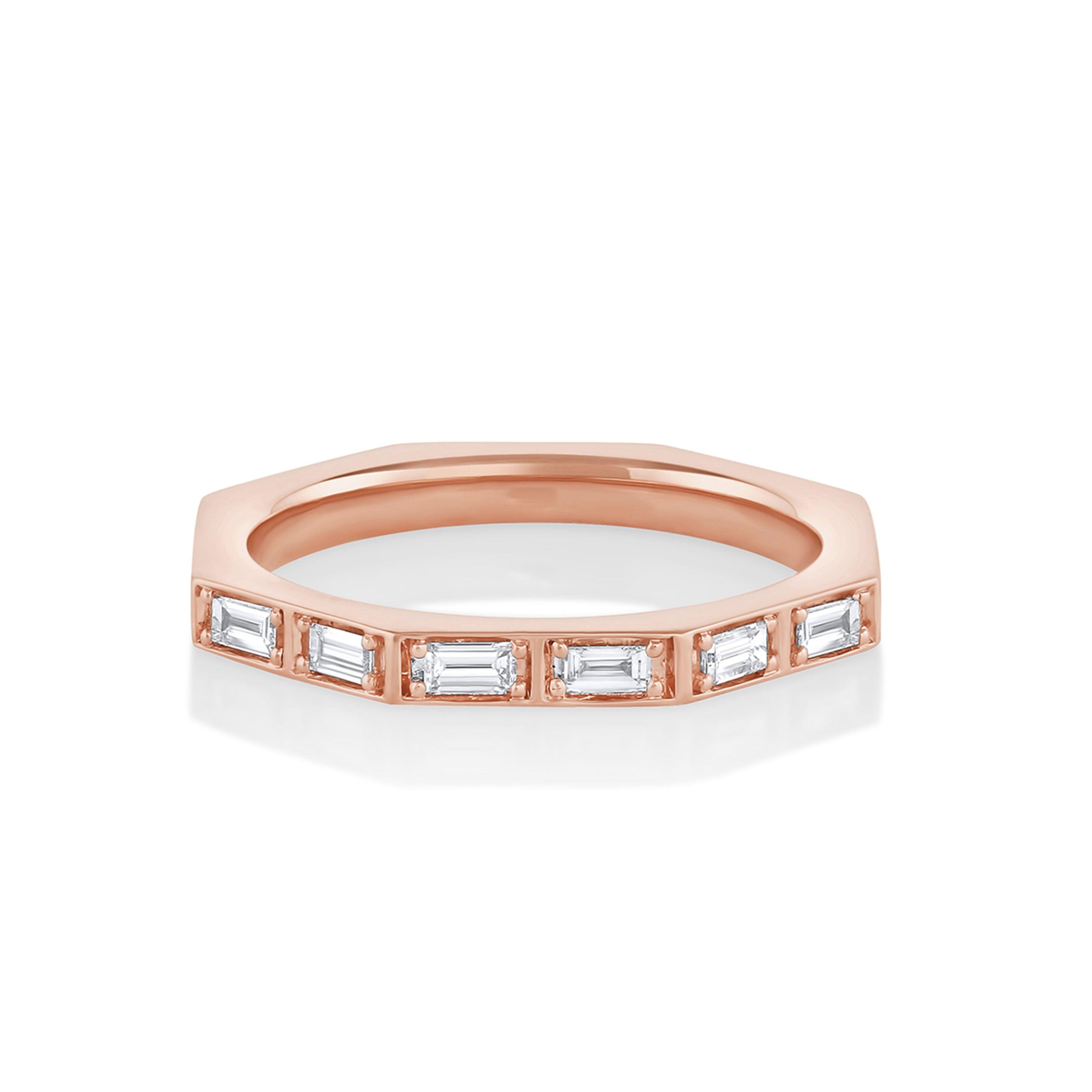 Marrow Fine Jewelry White Diamond Ames Men's Band [Rose Gold]