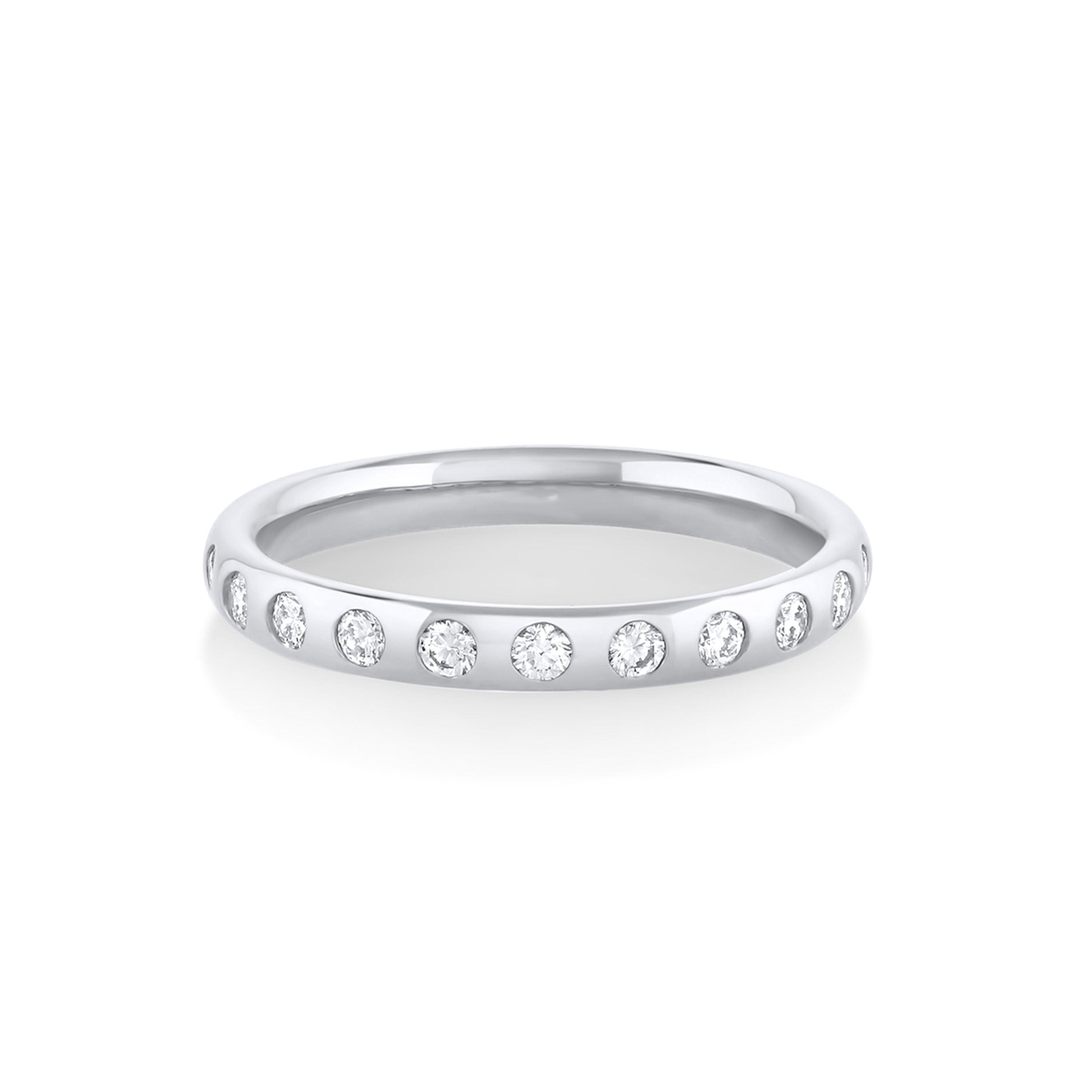 Marrow Fine Jewelry White Diamond 2.5mm Burnished Teddy Band [White Gold]