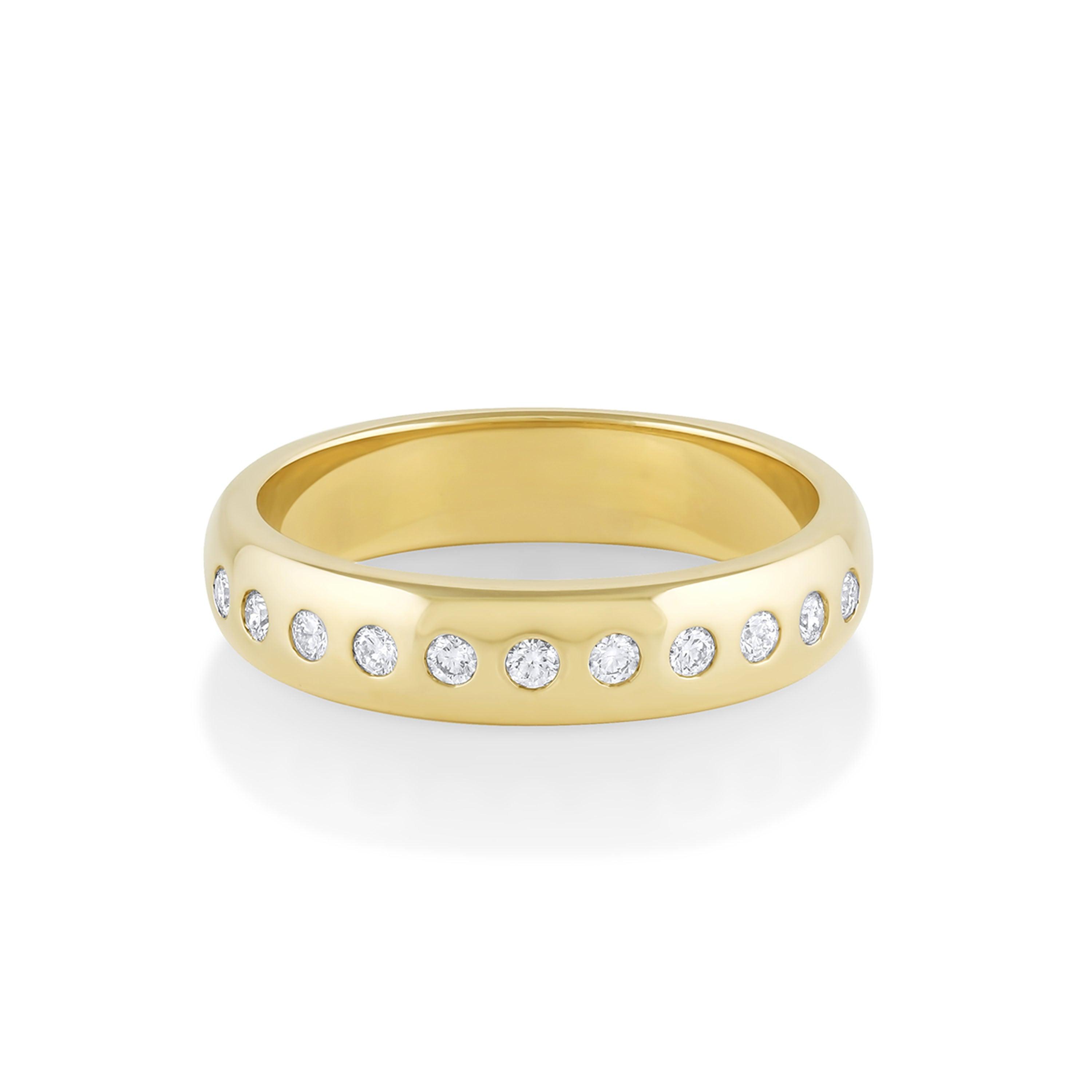 Marrow Fine Jewelry White Diamond 5mm Burnished Teddy Band [Yellow Gold]