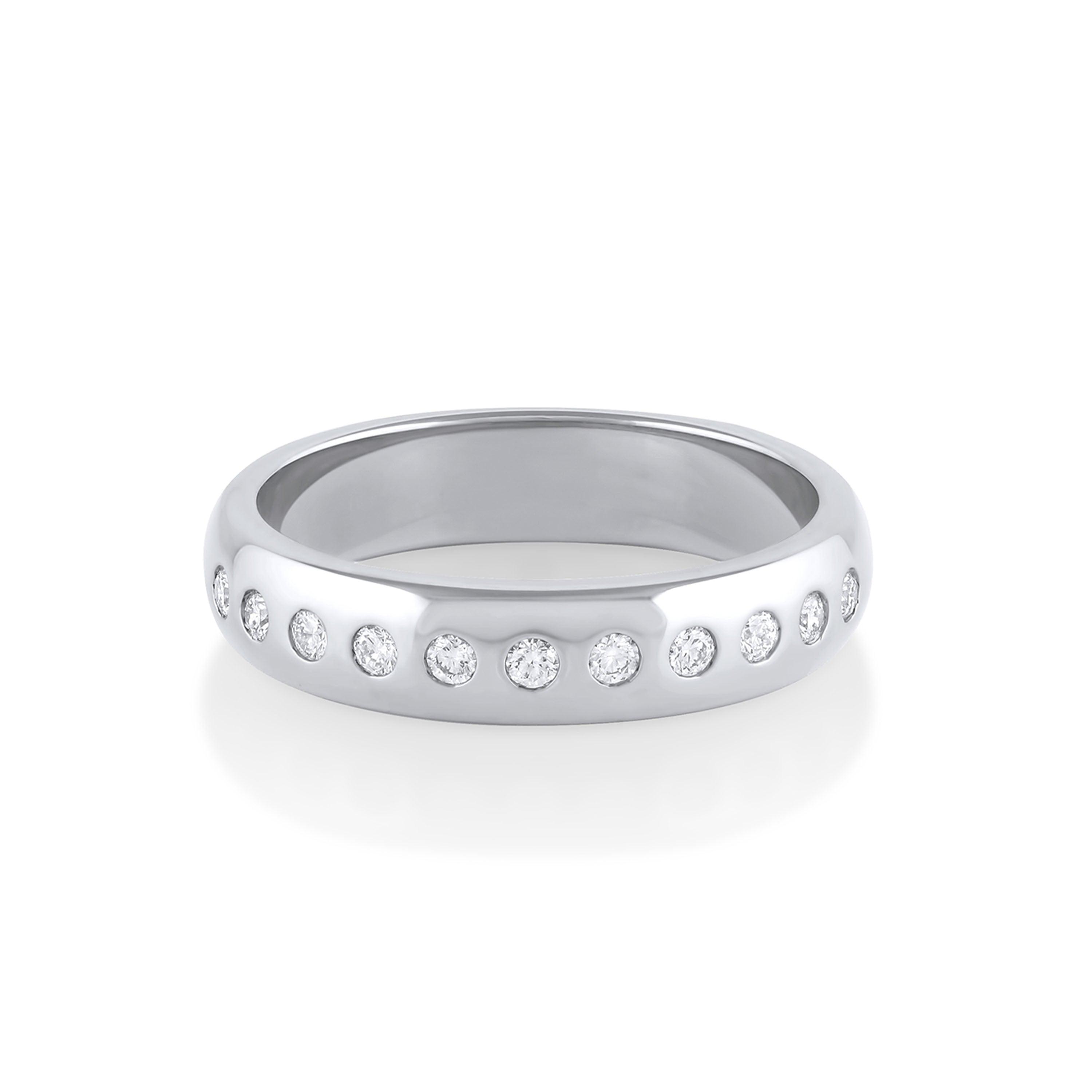 Marrow Fine Jewelry White Diamond 5mm Burnished Teddy Band [White Gold]