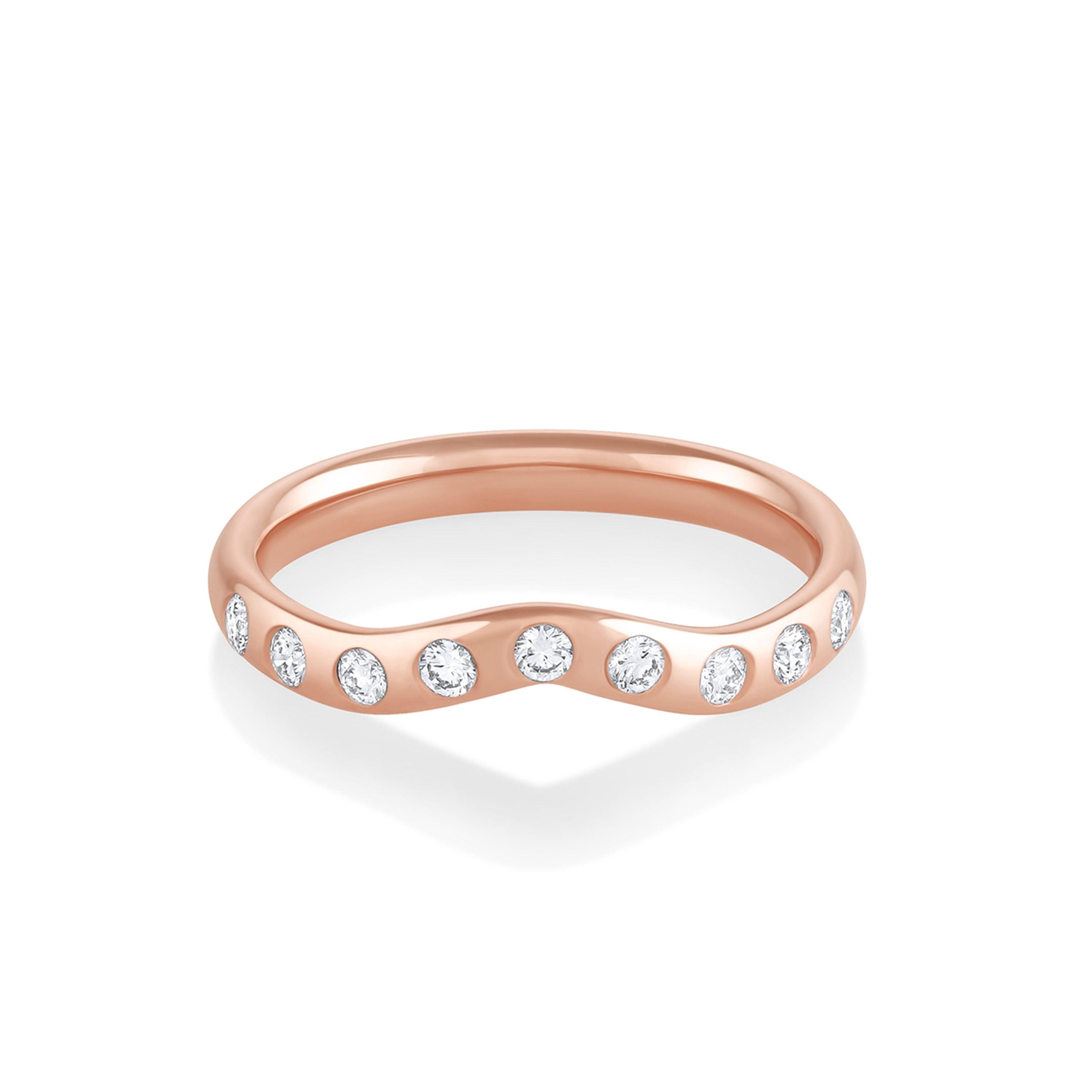 Marrow Fine Jewelry White Diamond Cecily Wave Band [Rose Gold]