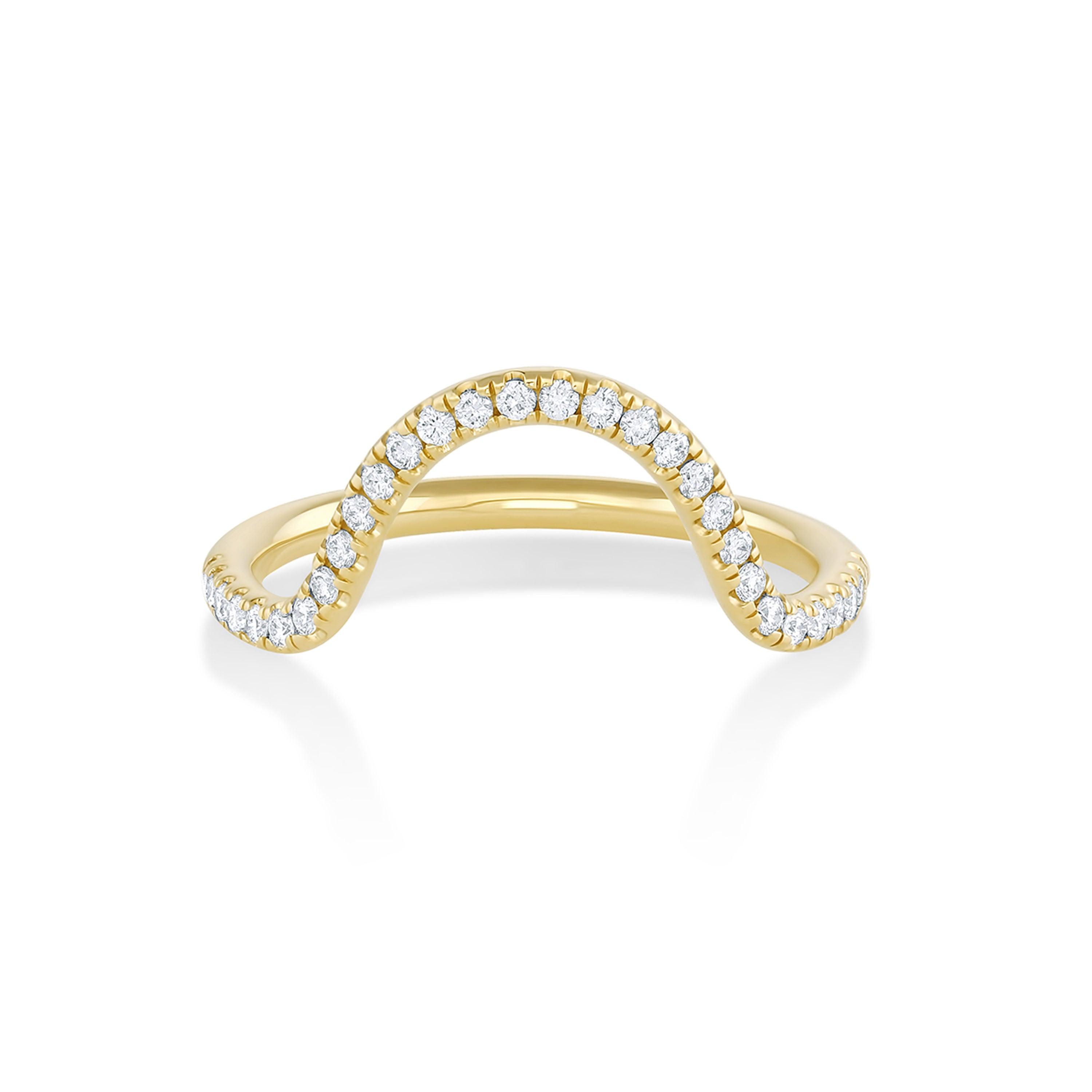 Marrow Fine Jewelry White Diamond Constance Wave Band [Yellow Gold]