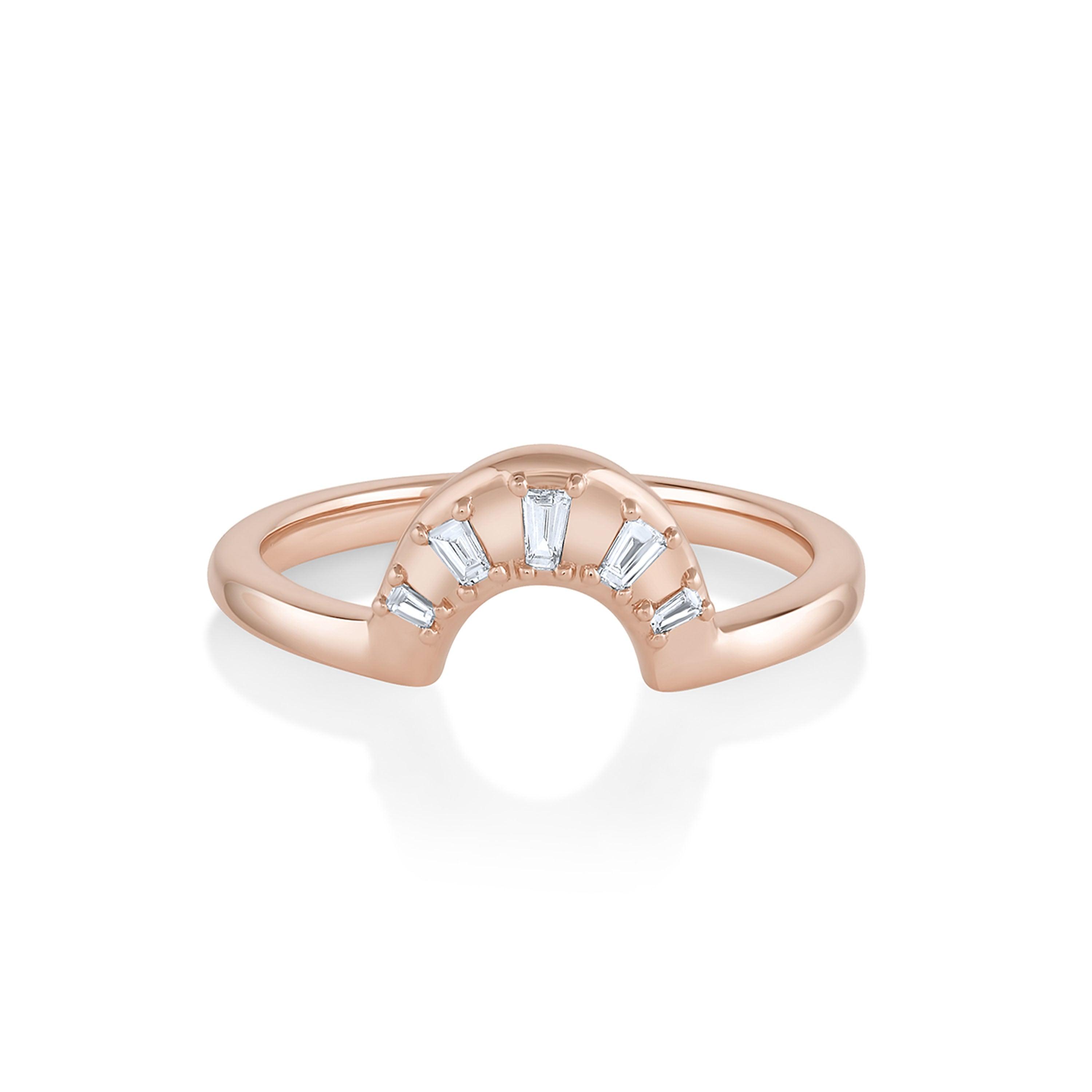 Marrow Fine Jewelry White Diamond Daphne Fan Band [Rose Gold]