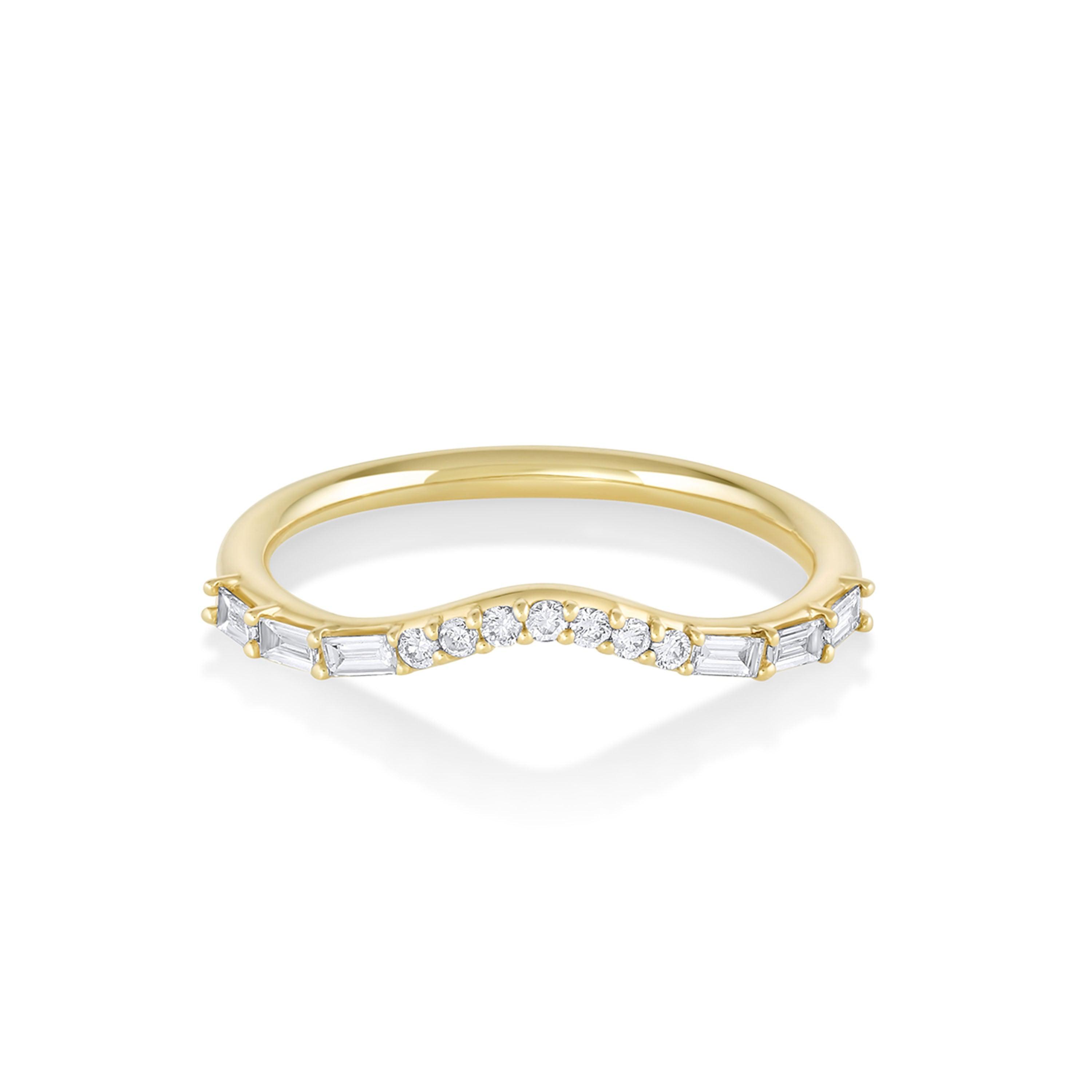 Marrow Fine Jewelry White Diamond Quinn Wave Band [Yellow Gold]