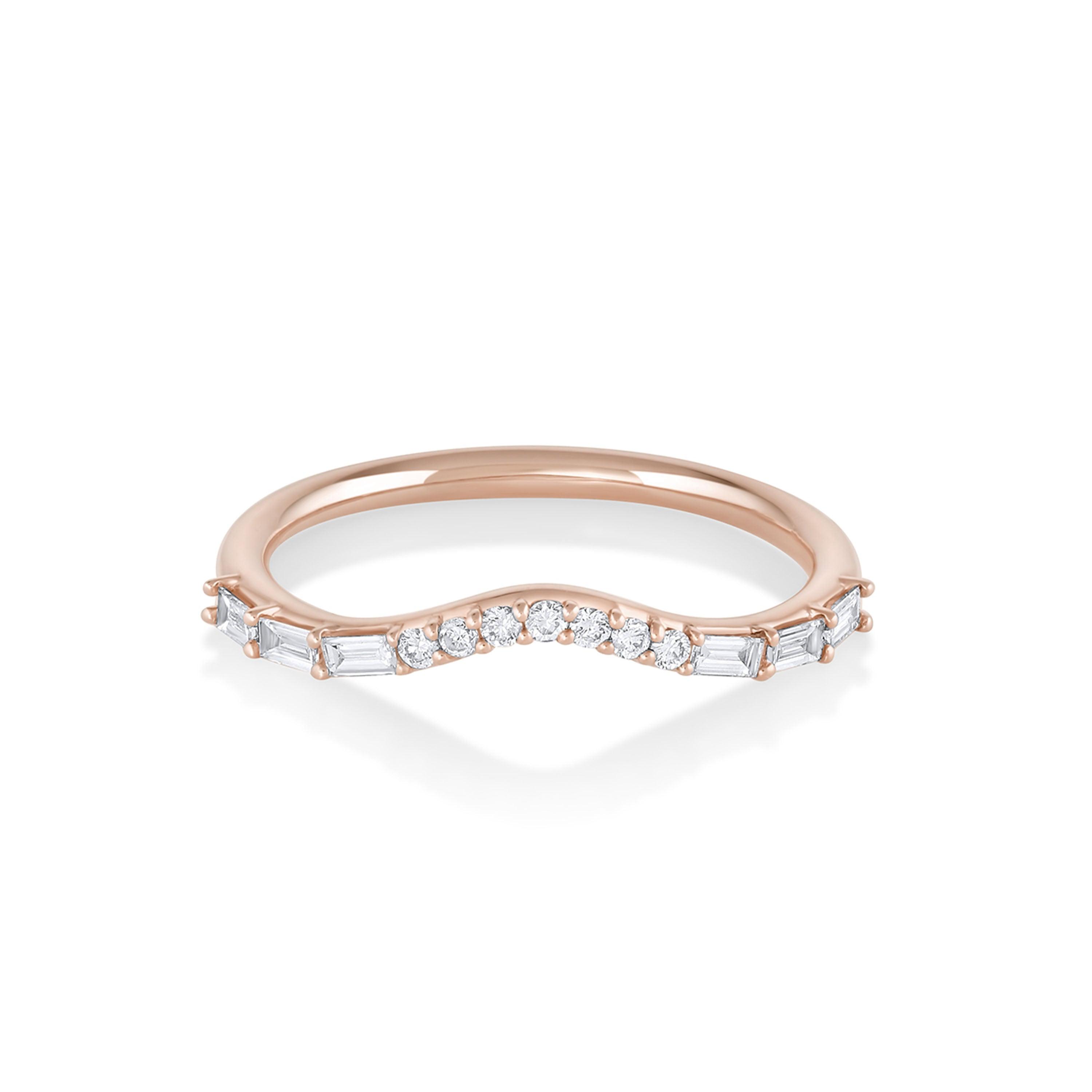 Marrow Fine Jewelry White Diamond Quinn Wave Band [Rose Gold]